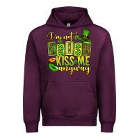 Mauve Wine St. Patrick's I am not irish kiss me anyway Urban Hoodie - OliviaCreatesArt