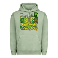 Pigment Oil Green St. Patrick's I am not irish kiss me anyway Urban Hoodie - OliviaCreatesArt