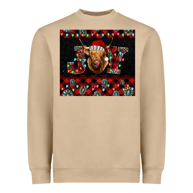 Highland Cow Joy Christmas Tumbler Heavyweight Sweatshirt by Jasminsmagicworld | Teevron