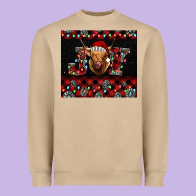 Highland Cow Joy Christmas Tumbler Heavyweight Sweatshirt Designed By Jasminsmagicworld