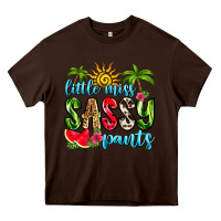 Chocolate Brown little miss sassy pants Heavy Core Tee - Zillion Design Studio
