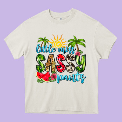 Little Miss Sassy Pants Heavy Core Tee Designed By Zillion Design Studio