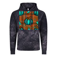 Cloud Black turquoise pumpkin plaid seamless pattern Vintage Hoodie - BundleAndBundleShop