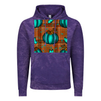 Cloud Purple turquoise pumpkin plaid seamless pattern Vintage Hoodie - BundleAndBundleShop