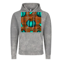 Cloud Rock turquoise pumpkin plaid seamless pattern Vintage Hoodie - BundleAndBundleShop