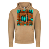 Vintage Camel turquoise pumpkin plaid seamless pattern Vintage Hoodie - BundleAndBundleShop