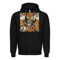 Black Western Bull Skull And Sunflowers With Leopard Seamless Pattern Zipper Hoodie - BundleAndBundleShop