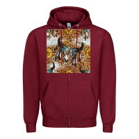 Burgundy Western Bull Skull And Sunflowers With Leopard Seamless Pattern Zipper Hoodie - BundleAndBundleShop