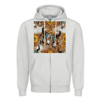 Dove Grey Western Bull Skull And Sunflowers With Leopard Seamless Pattern Zipper Hoodie - BundleAndBundleShop