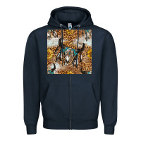 Navy Western Bull Skull And Sunflowers With Leopard Seamless Pattern Zipper Hoodie - BundleAndBundleShop