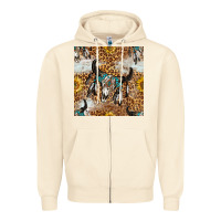 Sandshell Western Bull Skull And Sunflowers With Leopard Seamless Pattern Zipper Hoodie - BundleAndBundleShop