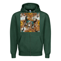 Sports Green Western Bull Skull And Sunflowers With Leopard Seamless Pattern Zipper Hoodie - BundleAndBundleShop