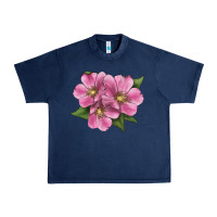 Navy Wild Prairie Rose Illustrations Urban Heavy Tee - LillyAllenDesigns