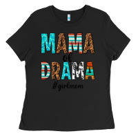 Black mama of drama girl mom Ladies Tee - texasbilliewilder