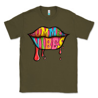 Army Green summer vibes lips Classic Tee - Jasminsmagicworld