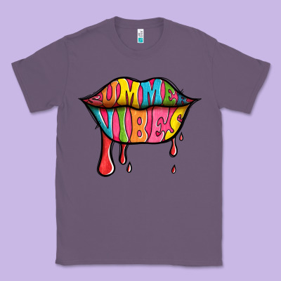 Summer Vibes Lips Classic Tee Designed By Jasminsmagicworld