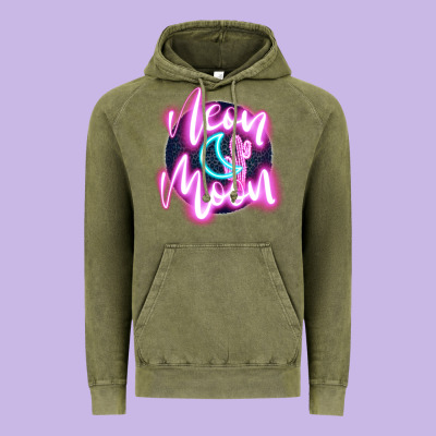 Neon Moon Vintage Hoodie Designed By Jahusdesignshop