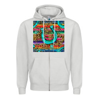 Dove Grey Western Horseshoe And Arrow With Leopard And Serape Seamless Pattern Zipper Hoodie - BundleAndBundleShop
