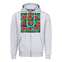 Heather Grey Western Horseshoe And Arrow With Leopard And Serape Seamless Pattern Zipper Hoodie - BundleAndBundleShop