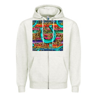 Oatmeal Heather Western Horseshoe And Arrow With Leopard And Serape Seamless Pattern Zipper Hoodie - BundleAndBundleShop