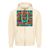 Sandshell Western Horseshoe And Arrow With Leopard And Serape Seamless Pattern Zipper Hoodie - BundleAndBundleShop