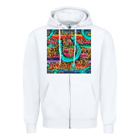 White Western Horseshoe And Arrow With Leopard And Serape Seamless Pattern Zipper Hoodie - BundleAndBundleShop