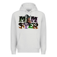 Dove Grey Momster with witch Premium Hoodie - NancyCooperArtShop