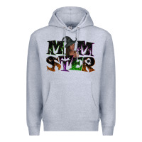 Heather Grey Momster with witch Premium Hoodie - NancyCooperArtShop