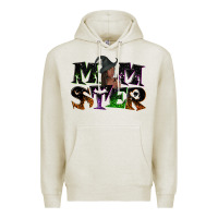 Oatmeal Heather Momster with witch Premium Hoodie - NancyCooperArtShop