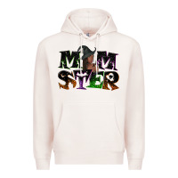 Pale Pink Momster with witch Premium Hoodie - NancyCooperArtShop