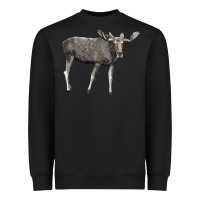 Black Moose Buck Deer Heavyweight Sweatshirt - LillyAllenDesigns