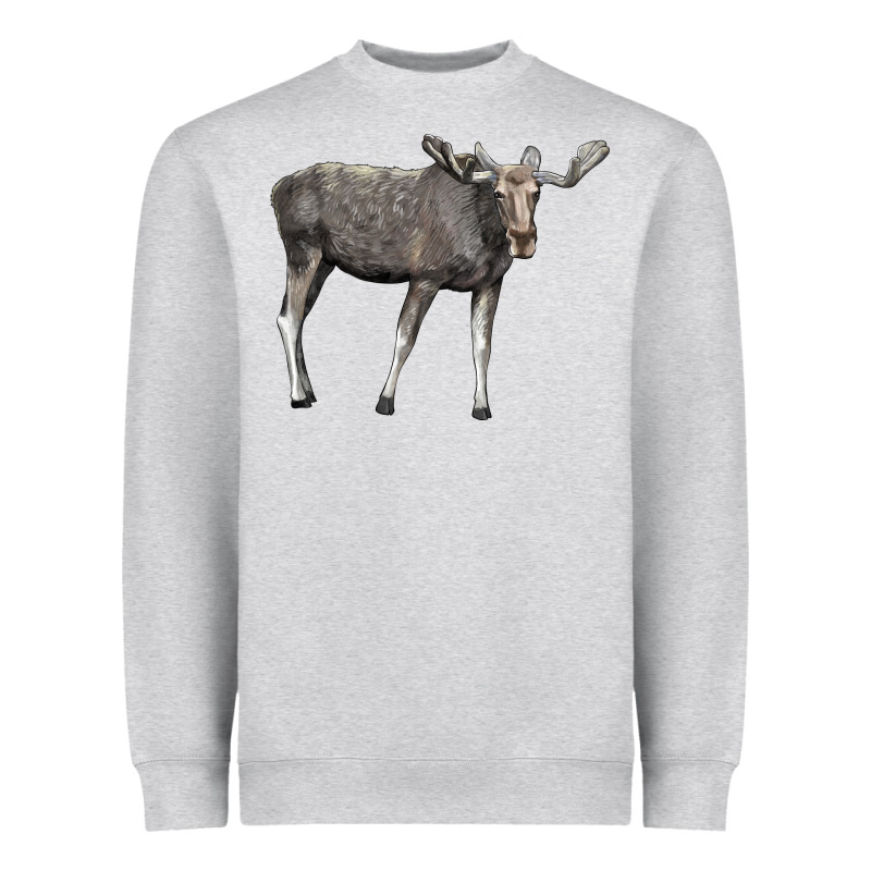 Moose Buck Deer Heavyweight Sweatshirt by LillyAllenDesigns | Teevron