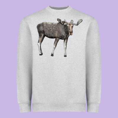 Moose Buck Deer Heavyweight Sweatshirt Designed By Lillyallendesigns