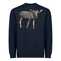 Navy Moose Buck Deer Heavyweight Sweatshirt - LillyAllenDesigns