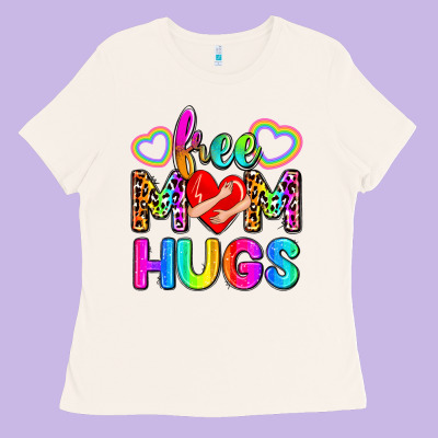 Free Mom Hugs Ladies Tee Designed By Zillion Design Studio