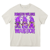 Cream Domestic Violence Warrior Gnomes Heavy Core Tee - texasbilliewilder