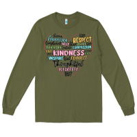 Army Green kindness heart Long Sleeve Tee - MaliasSmallBusiness