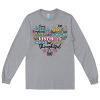 Heather Grey kindness heart Long Sleeve Tee - MaliasSmallBusiness