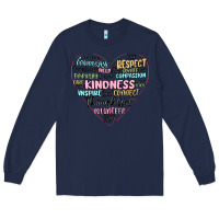 Navy kindness heart Long Sleeve Tee - MaliasSmallBusiness