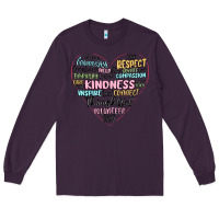 Plum kindness heart Long Sleeve Tee - MaliasSmallBusiness
