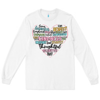 White kindness heart Long Sleeve Tee - MaliasSmallBusiness