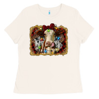 Bone heifer cow christmas western background Ladies Tee - RanaPortraitStore