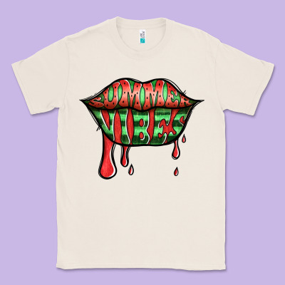 Summer Vibes Watermelon Lips Classic Tee Designed By Jasminsmagicworld