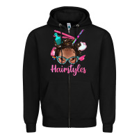 Black Afro Bantu Knots Hairstyles Messy Bun With Clasp Bbs Zipper Hoodie - BundleAndBundleShop