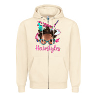 Sandshell Afro Bantu Knots Hairstyles Messy Bun With Clasp Bbs Zipper Hoodie - BundleAndBundleShop