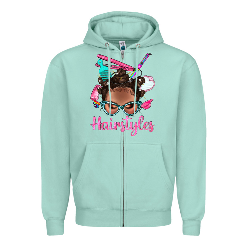 Afro Bantu Knots Hairstyles Messy Bun With Clasp Bbs Zipper Hoodie by BundleAndBundleShop | Teevron