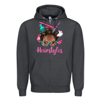 Smoke Afro Bantu Knots Hairstyles Messy Bun With Clasp Bbs Zipper Hoodie - BundleAndBundleShop