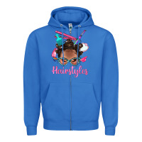 True Royal Afro Bantu Knots Hairstyles Messy Bun With Clasp Bbs Zipper Hoodie - BundleAndBundleShop