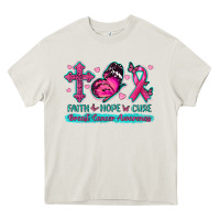 Cream Faith Hope Cure Breast Cancer Awareness Heavy Core Tee - texasbilliewilder