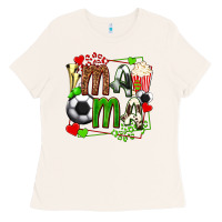 Bone mama soccer with popcorn Ladies Tee - texasbilliewilder